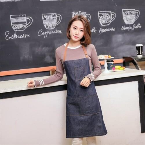 Denim Apron Nordic Style Hanging Neck Fashion Barista Labor Insurance Overalls
