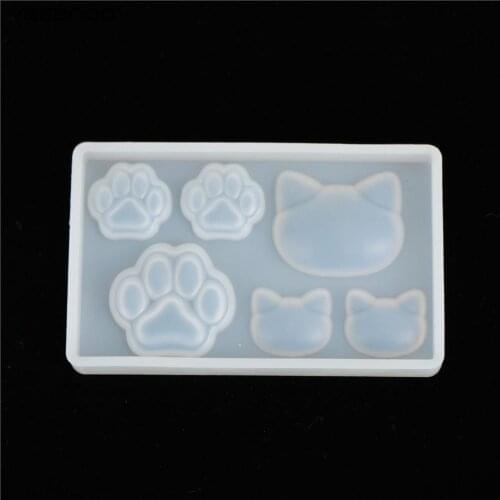 3Styles DIY Resin Pendant Necklace Pendant Mold Resin Molds Cat Cat Claw Moon Star Heart Liquid Silicone Mold