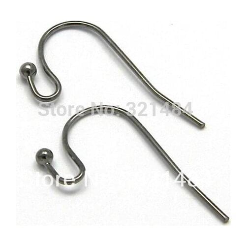 Hot Sale 2000pcs Gunmetal black French ball end Earring hooks earwires wires findings for Jewelry DIY