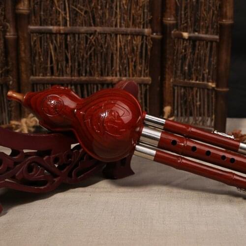 Chinese Tradition Flute Natural Gourd and Bamboo Flauta Hulusi C/bB Key Musical Instrument Professional Detachable Flute Hulusi