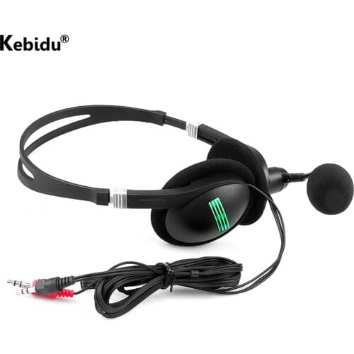 Computer 3.5mm Headset With Microphone Noise Cancelling PC Headset Lightweight Wired Headphones For PC Laptop Computer