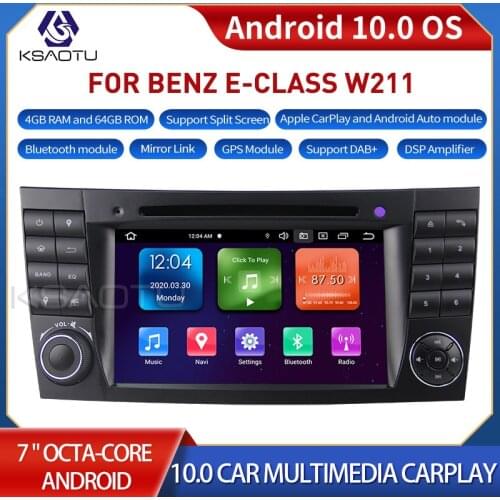 KSAOTU 7080 7" 8-Core Android 10.0 Car Stereo Carplay DSP DAB+ GPS WiFi USB DVB-T 4G TPMS Canbus OBD2 For BENZ W211