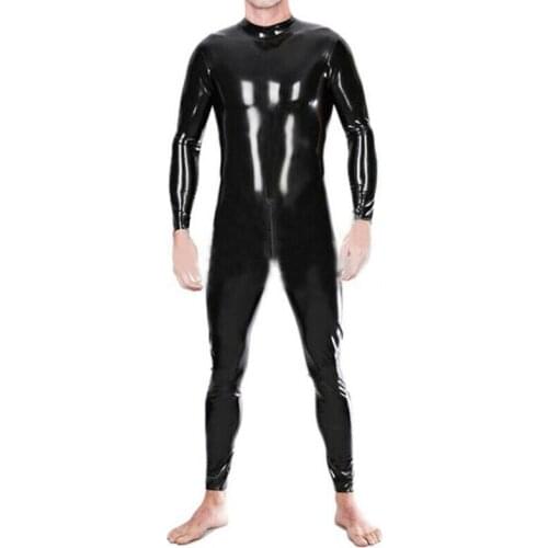 Latex Catsuit Back Zipper for Men Handmade Rubber Bodysuit Jumpsuit Party Wear