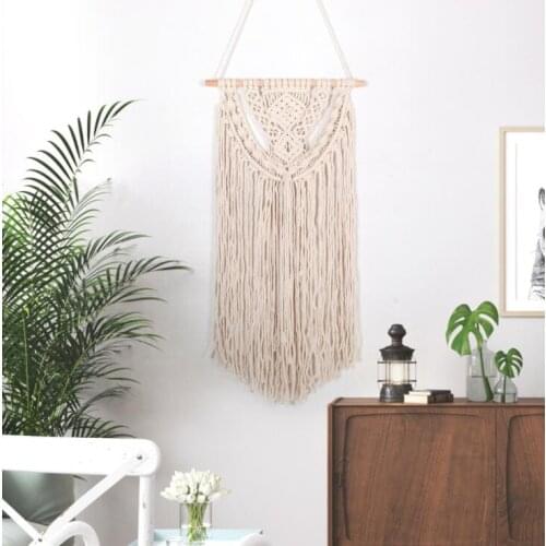 75x35cm Handmade Macrame Woven Wall Hanging Art Beautiful Porch Hotel Home Wedding Decoration Cotton Bohemian Room Tapestry