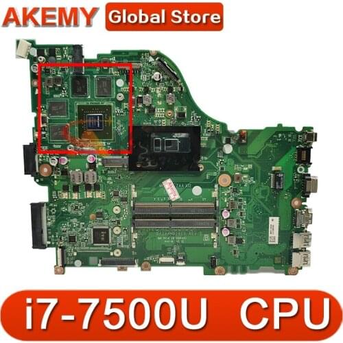 Akemy Laptop Mainboard For ACER Aspire E5-574 i7-7500U Motherboard DAZAAMB16E0 SR2ZV N16P-GT1-A2 DDR4