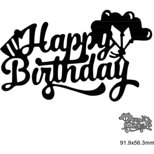 Happy Birthday Balloon Metal Cutting Die For DIY Embossing Paper Photo Album Gift Cards Making Scrapbooking Craft New Die