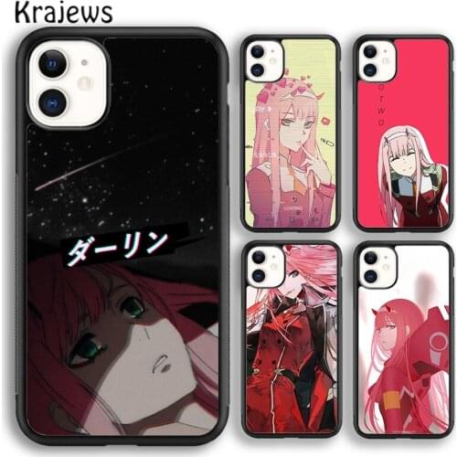 Krajews Anime Zero Two Darling in the Franxx soft Phone Case Cover For iPhone 5s SE 2020 6s 7 8 plus X XS XR 11 12 mini pro max