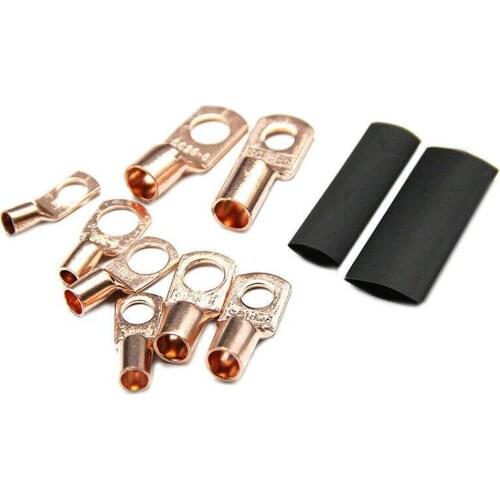 140pcs set Heat Shrink Tubing Copper Ring Terminals Lug Welding Bare Cable