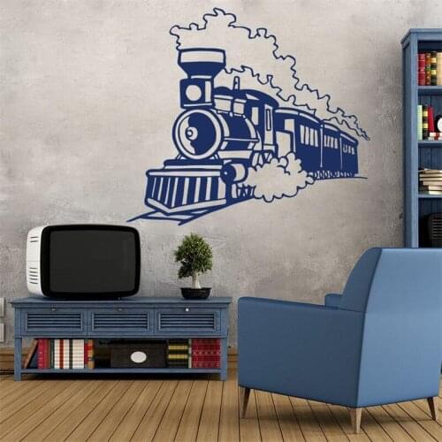 Wall Decal Train Locomotive 3D Sticker Girl Boy Interior Murals Nursery Kids Vinyl Bedroom Childrens Living Home Decor HY1535