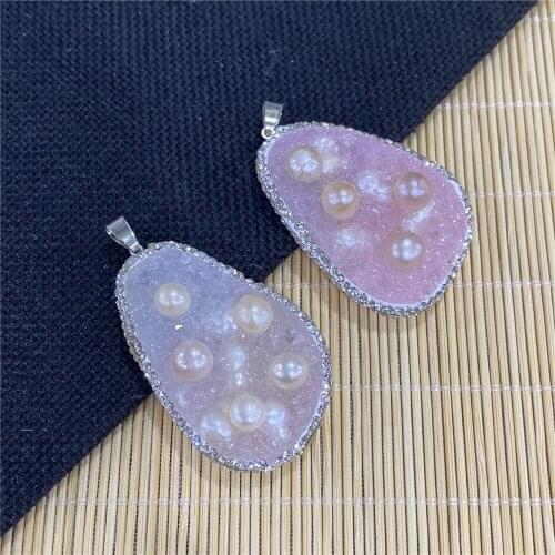 Irregular Drop-shaped Resin Pearl Sticky Diamond Fashion Pendant Used To Make DIY Jewelry Necklace and Bracelet Size 30x50mm
