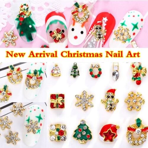Factory Wholesales 20psc New Christmas stocking 3D Nail Art Decorations Alloy Nail Charms Nails Rhinestones Nail Supplies