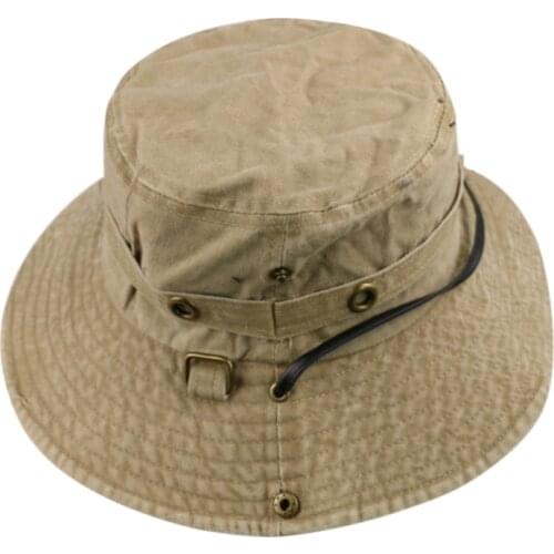 New Gorro Camouflage Bucket Caps Hunt Fishing Outdoor String Hunting Hats Wash Denim Boonie Hats Men Bob Chapeau
