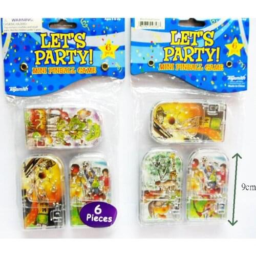 6 piece Plastic Pinball Game Boys Girls Kids Birthday Party Favors Game Gift Gag Pinata Bag Filler Loot School Toys Novelties
