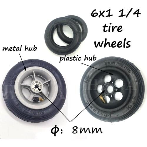 6x1 1/4 Pneumatic Wheels 6*1 1/4 Inflation Tires Inner Tube for Wheelchair Mini Electric Scooter Tyre Replacement Accessories