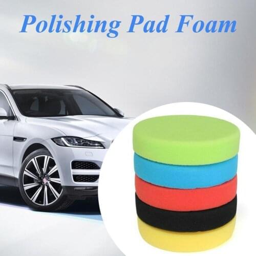 5 PCS car polishing and waxing polyether sponge wheel, general car repair car care scrubbing pad, flat sponge polishing disc