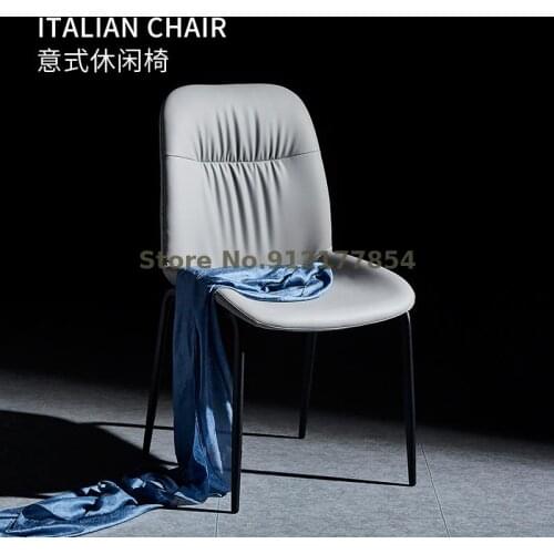 Nordic chair dining chair household light luxury modern minimalist dining stool makeup chair leather restaurant back dining tabl