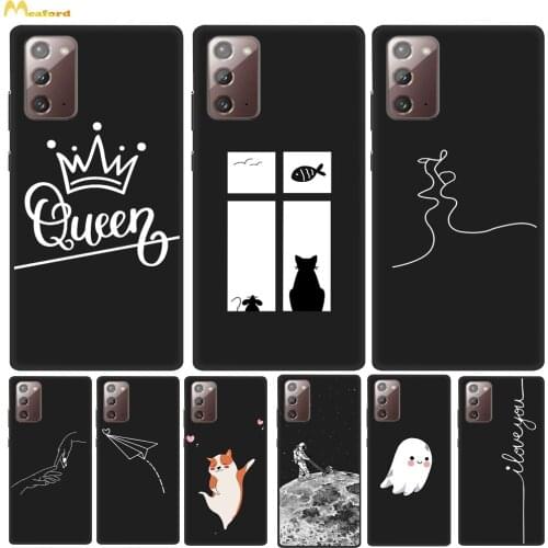Silicone Cover For Samsung Galaxy Note20 Etui Note 20 Ultra 5G Phone Case N981B TPU Painted Cute Queen Husky Design Funda Coques