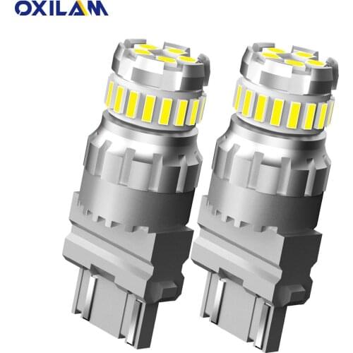 OXILAM T25 LED Canbus 3157 3156 3057 P27/7W LED Bulb Car Rear Brake Lights DRL Parking Signal Lamp 12V Amber Yellow White Red
