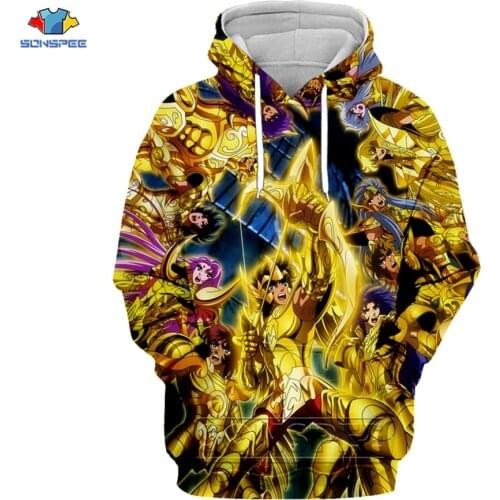 SONSPEE Anime 3D Print Saint Seiya Hoodies Girls/boys Harajuku Popular Hoodie Saint Seiya 3D Sweatshirts Kids Casual Pullover