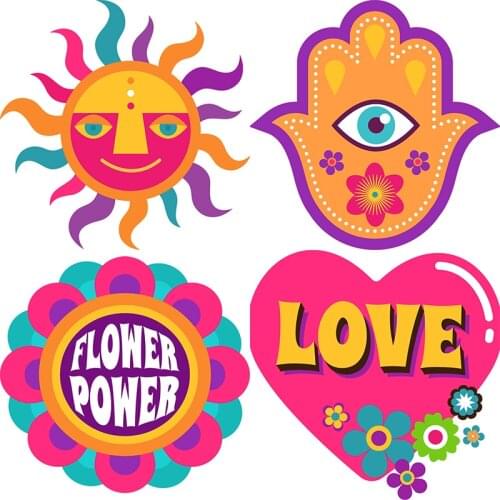 Three Ratels CH13 Hippie style Funny cartoon stickers for car bike motorcycle wall stickers home decoration