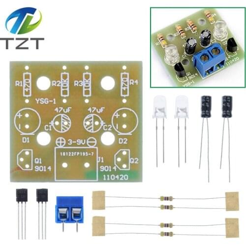 TZT Simple LED Flash DIY Kits Circuit Electronics DIY Electronic Suite 1.2mm Parts for Arduino Flash LED Kit Electronic DIY Kit