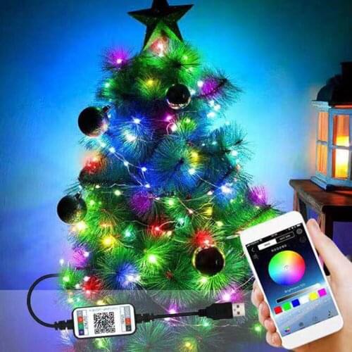 USB LED String Light App Bluetooth-compatible Addressable WS2812B SK6812 IC Pixels Fairy Lights for Christmas Tree10m 20m