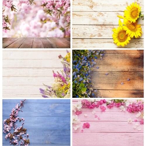 SHUOZHIKE Vinyl Custom Photography Backdrops Props Flower Wood Planks Photo Studio Background 21710 CHM-13