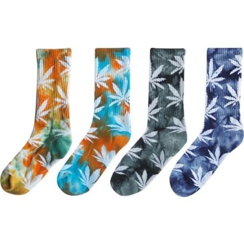 High Quality New Design Socks Warm Cotton Tie Dye Unisex Blue Crew Socks