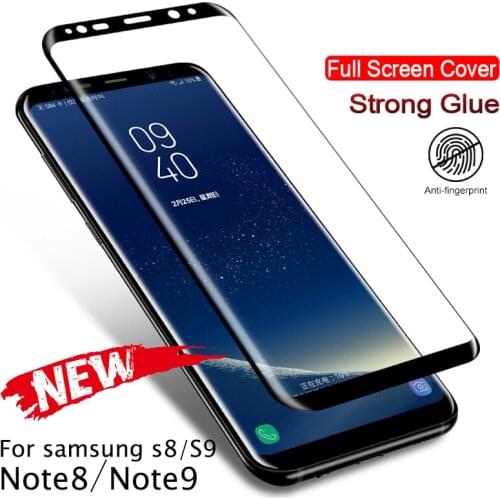 Full Curved Screen Protector glass For Samsung Galaxy S9 S8 Plus Note 9 Tempered Glass For Samsung Note8 S9 S8 Cover Glass Film