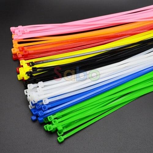 100Pcs/pack 4*200mm width 2.7mm Colorful Factory Standard Self-locking Plastic Nylon Cable Ties,Wire Zip Tie