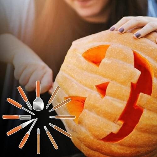12pcs Halloween Pumpkin Carving Kit Pumpkin Lantern Carving Tools Stainless Steel Durable Safe And Easy To Use DIY Supplies