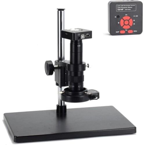 16MP HDMI HD usb digital Industry Video Microscope Camera Set+Big Boom Stereo Table Stand +180X C-mount lens+ 144 LED Light