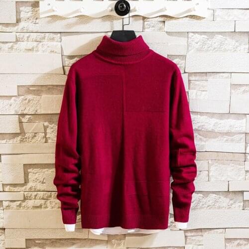 2020 Winter Thick Warm Sweater Men Slim Fit Turtleneck Sweaters Men Classic Wool Knitwear Pullovers Pull Homme