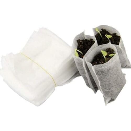 400 Pcs Seeding Bags Small Plant Grow Bags Non-Woven Seedling Raising Pots Gardening Supply For Home Garden