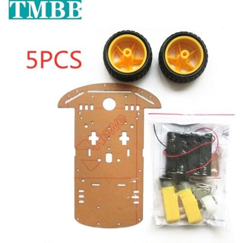 5Set/lot Smart car chassis Tracing car Robot car chassis With code wheel / speed / send battery box