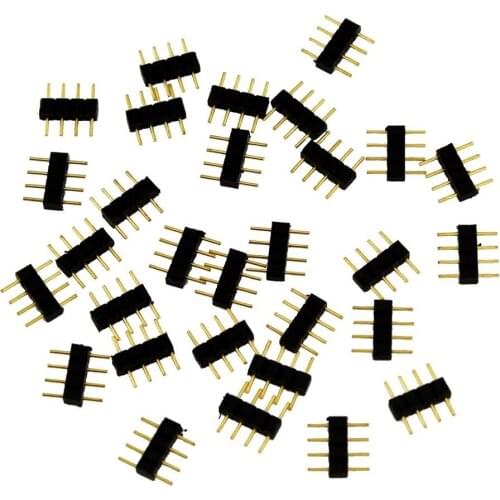 5PCS 4-Pin Male Plug Adapter Connector for RGB 3528 5050 SMD LED Strip Light