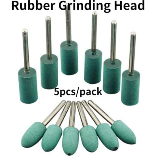 5Pcs Rubber Polishing Grinding Head Cylindrical Cone Type / Metal Jade Agate Mold Polishing Rubber Grinding Head