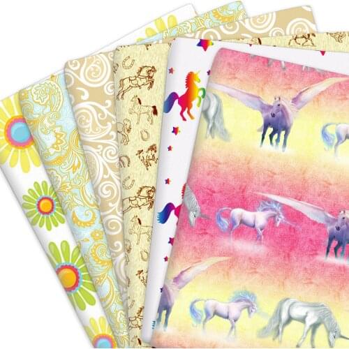 50*145cm Spring Unicorn 100% Pure Cotton Polyester Cotton Material Patchwork Sewing Quilting Fabrics Quilt Needlework DIY Cloth