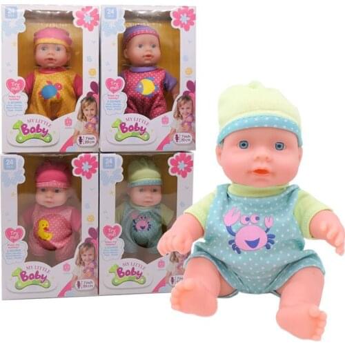 7inch Reborn Vinyl Six Sound Talk Doll Cute Kids Blue Eyes Baby Washable Toy For Girls Children Birthday Gift