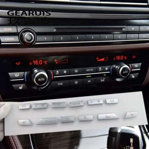 Car Styling Air Conditioning CD Panel Button Cover Interior Switch knob Sticker For BMW 5 6 7 Series f10 f18 f11 F12 F07 f01 f02