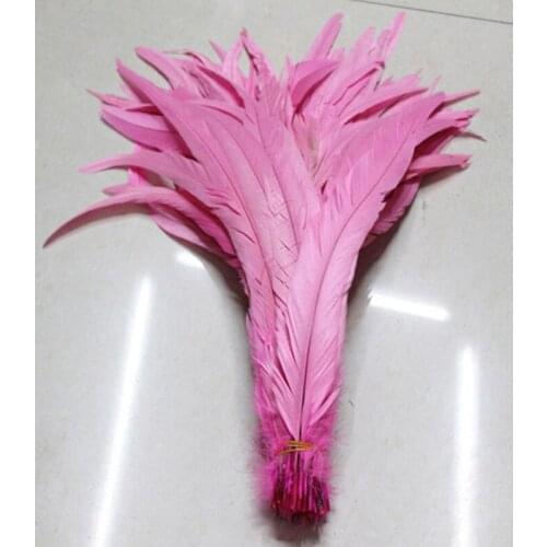 Free Shipping 100pcs pink Rooster Tail feather 12-14inches 30-35cm Dyed conque/cock tail Feathers
