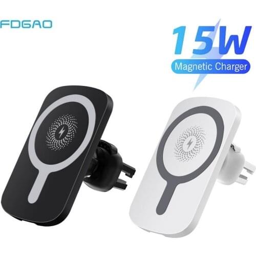 15W Magnetic Wireless Car Charger Fast Charging Mount Air Vent Phone Stand For iPhone 12 Pro Max 12 Mini For Magsafe Car Holder