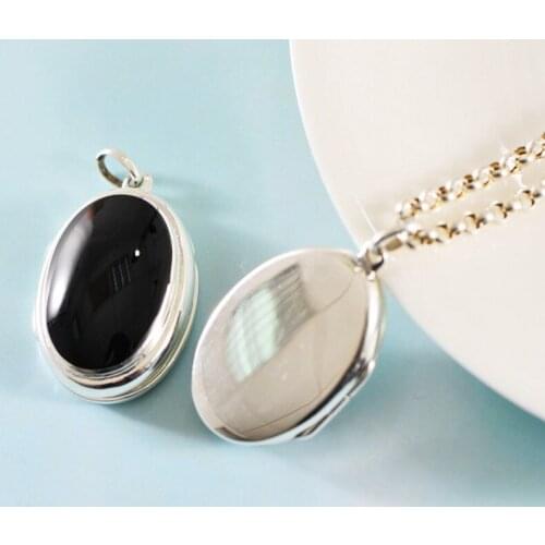 BOCAI 2021 Fashion Real s925 Silver Jewelry Woman Pendant Retro Simple Photo Box Openable Mother Shell Glossy Pendant for Women