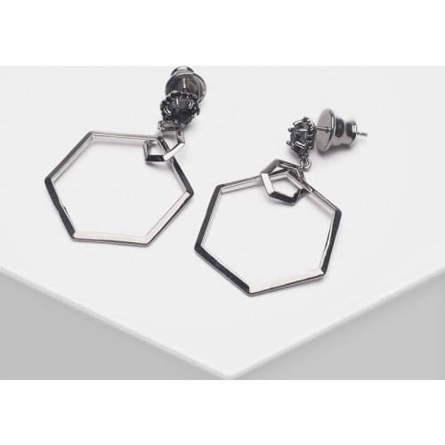 Amorita boutique Hexagonal pendant drop earrings