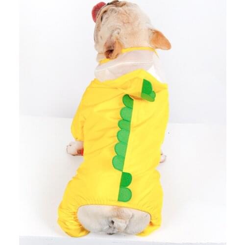 Cute Dinosaur Cosplay Pet Dog Raincoat for Small Medium Dogs Kawaii Waterproof Dog Coat Pug French Bulldog Raining Jacket