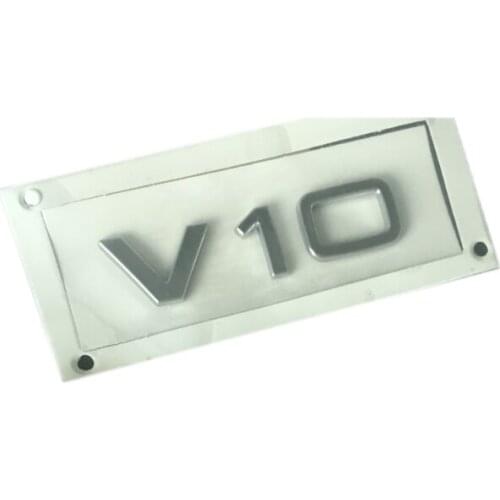 ABS Plastic Chrome V10 Emblem Badge Logo 3D