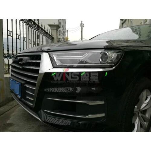 Chrome Headlight Cover Head Lamp Trim Decorative For Audi Q7 2016 Car Styling Accessories