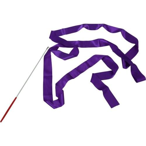 4M Dance Ribbon Gym Rhythmic Art Gymnastic Ballet Streamer Twirling Rod Purple
