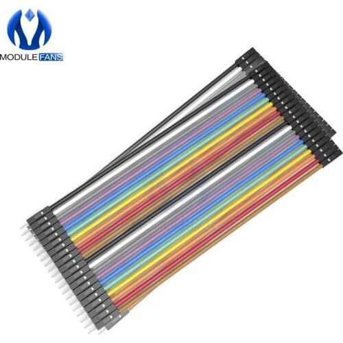 40pcs In Row Dupont Cable 20cm 2.54mm 1pin 1p-1p male to Female Jumper Wire For Arduino Breadboard