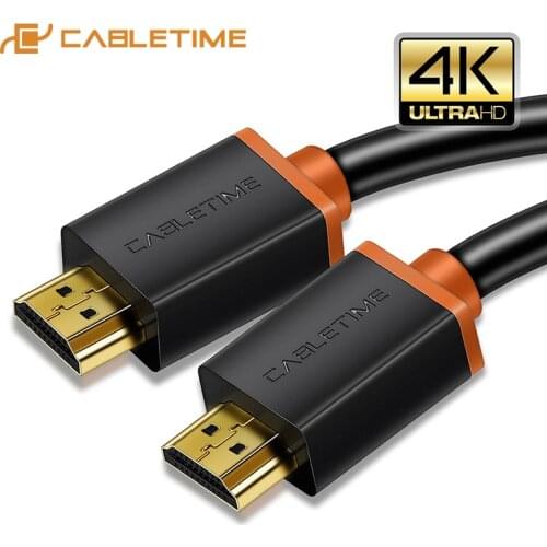 CABLETIME New HDMI to HDMI Cable 4K 2.0 60hz HDMI TO HDMI Cable Adapter 1m 1.8m 3m 5m Audio extractor for PC Display C165